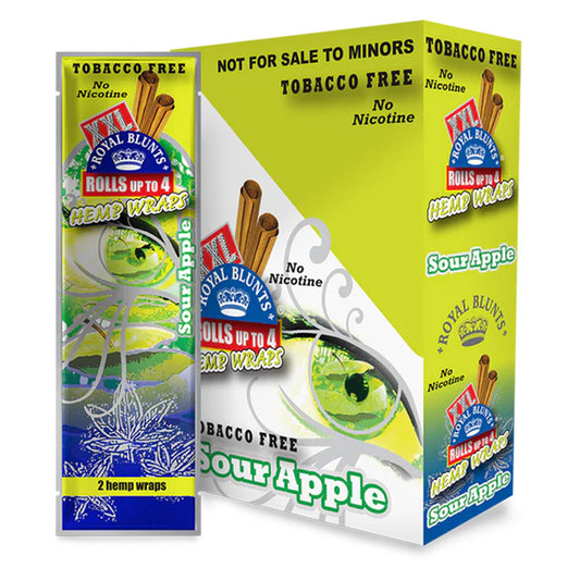 XXL HEMP WRAPS SOUR APPLE 25CT