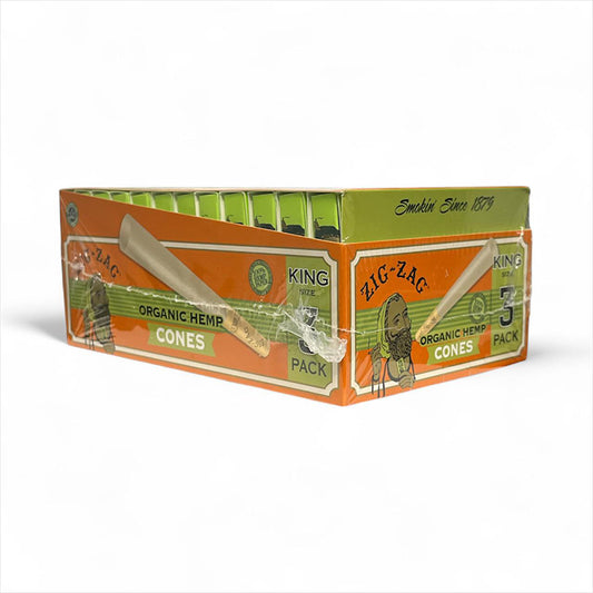 ZIG ZAG ORAGNIC CONE KING SIZE 3PK