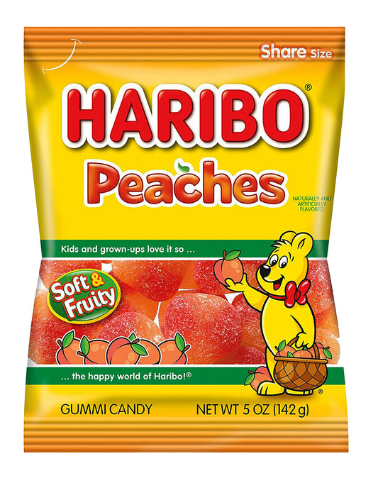HARIBO GUMMI PEACHES 5OZ/12CT